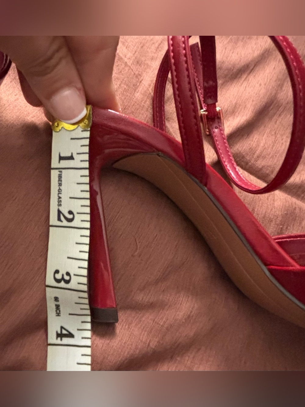 Zara Women’s Burgundy High-Heel Sandals - Picture 11 of 12
